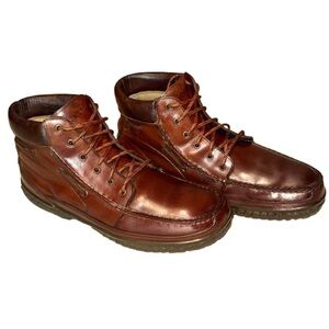 🥾ROCKY Cabin Collection Brown Leather Moc Toe Work Boots Lace Up Cabincore Sz 12